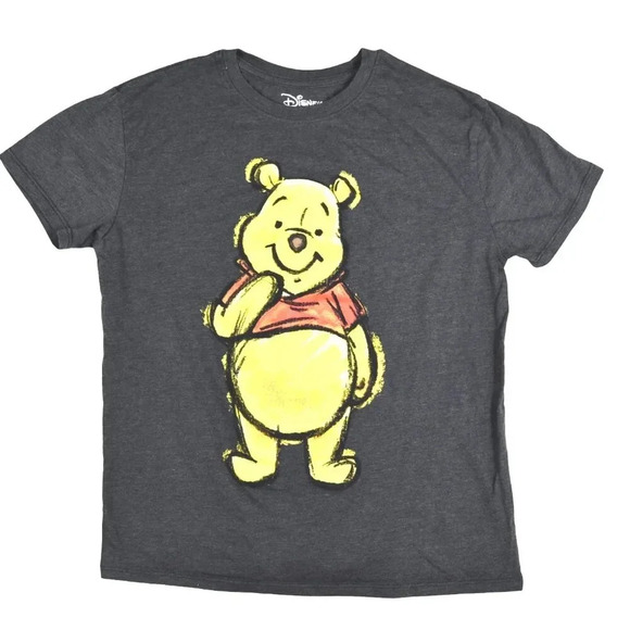 DISNEY || Winnie the Pooh Disney T-Shirt Charcoal Grey Tee XS - Picture 1 of 8